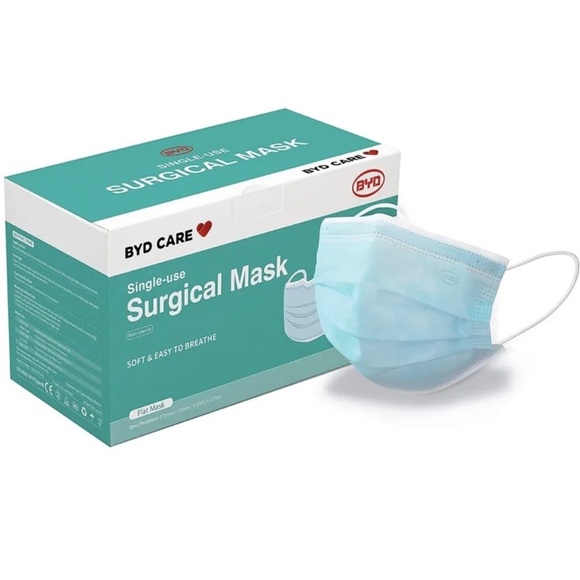 Byd care disposable face mask blue 50 per box. - Picture 2 of 7